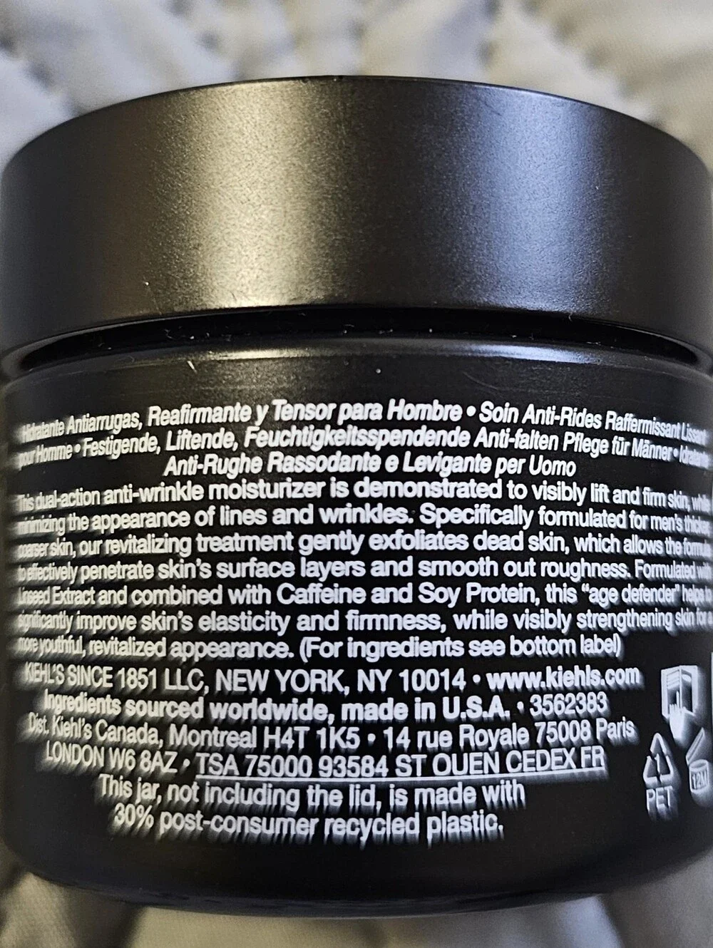 Kiehl's Age Defender Cream Moisturizer Anti-Wrinkle Treatment For Men 1.7 oz